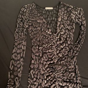 Black leopard print dress